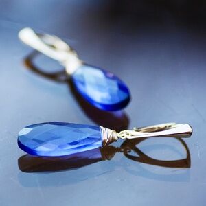 Handmade Tanzanite Earrings 14k Gold Filled, December Birthstone